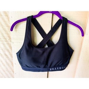 UNDER ARMOUR Sports Bra Black Cross Back L